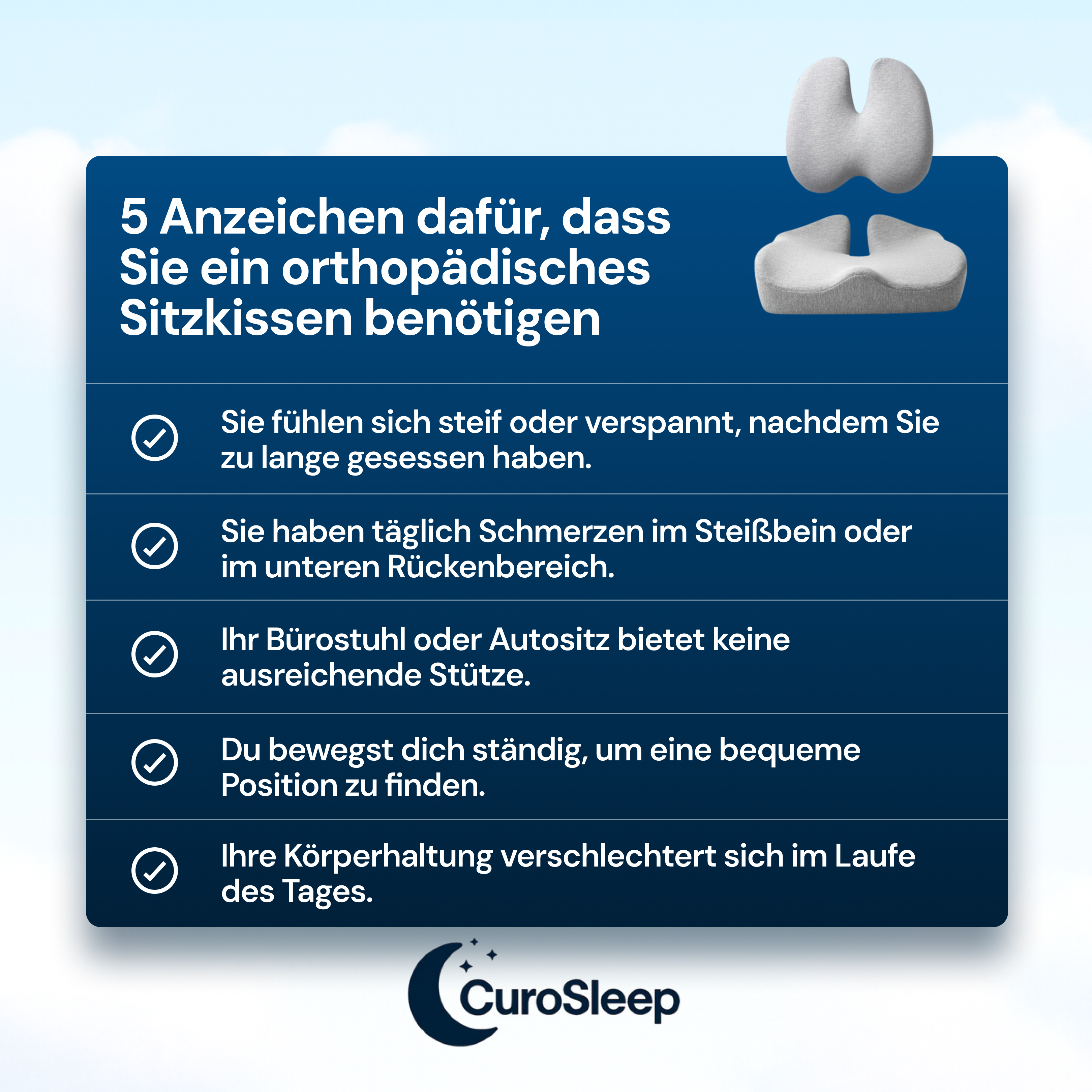 SitzHaltung – Premium Orthopädisches Kissen für optimale Haltung